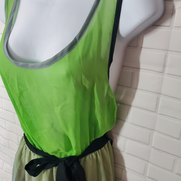 I.Ner Ombre Gren and Blue Sheer Maxi Dress - Picture 2 of 10